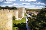 Torreones de la muralla de Ávila vistos desde el exterior.