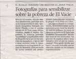 Recorte de prensa con artículo sobre fotografía y sensibilización social.