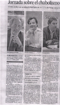 Recorte de prensa vertical con fotografías y texto sobre actividad cultural.