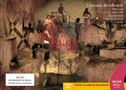 Cartel artístico con mural envejecido, tonos tierra y composición documental.